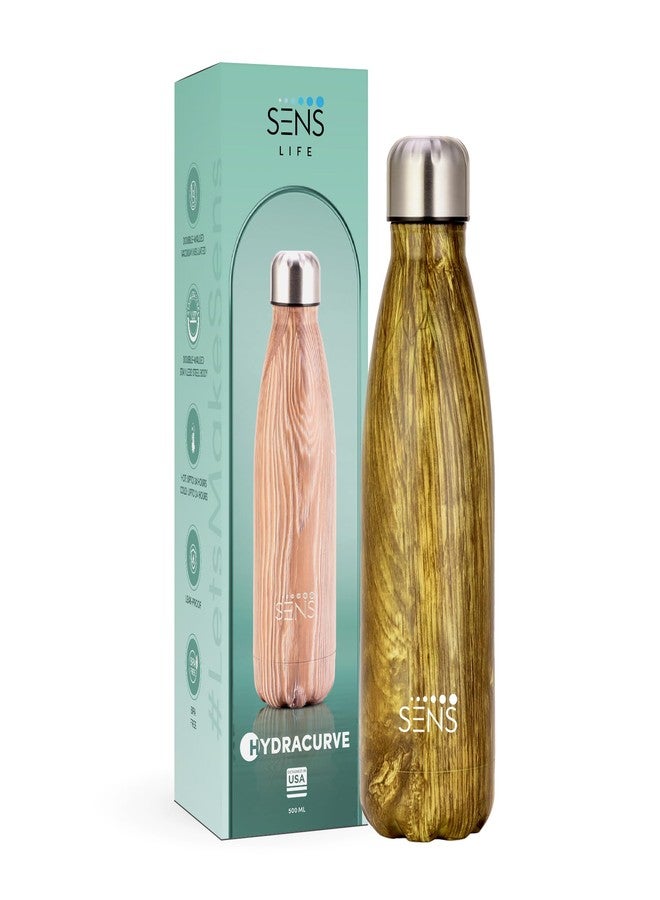 SENS HydraCurve Stainless Steel Bottle Hot or Cold up to 24 Hours | Leak Proof, BPA Free, Eco-Friendly | Travel | Office | Home | 500ml | Caramel Elegance - Image 2